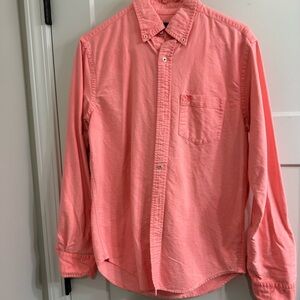 American Eagle Men's Pink Button-Down Shirt